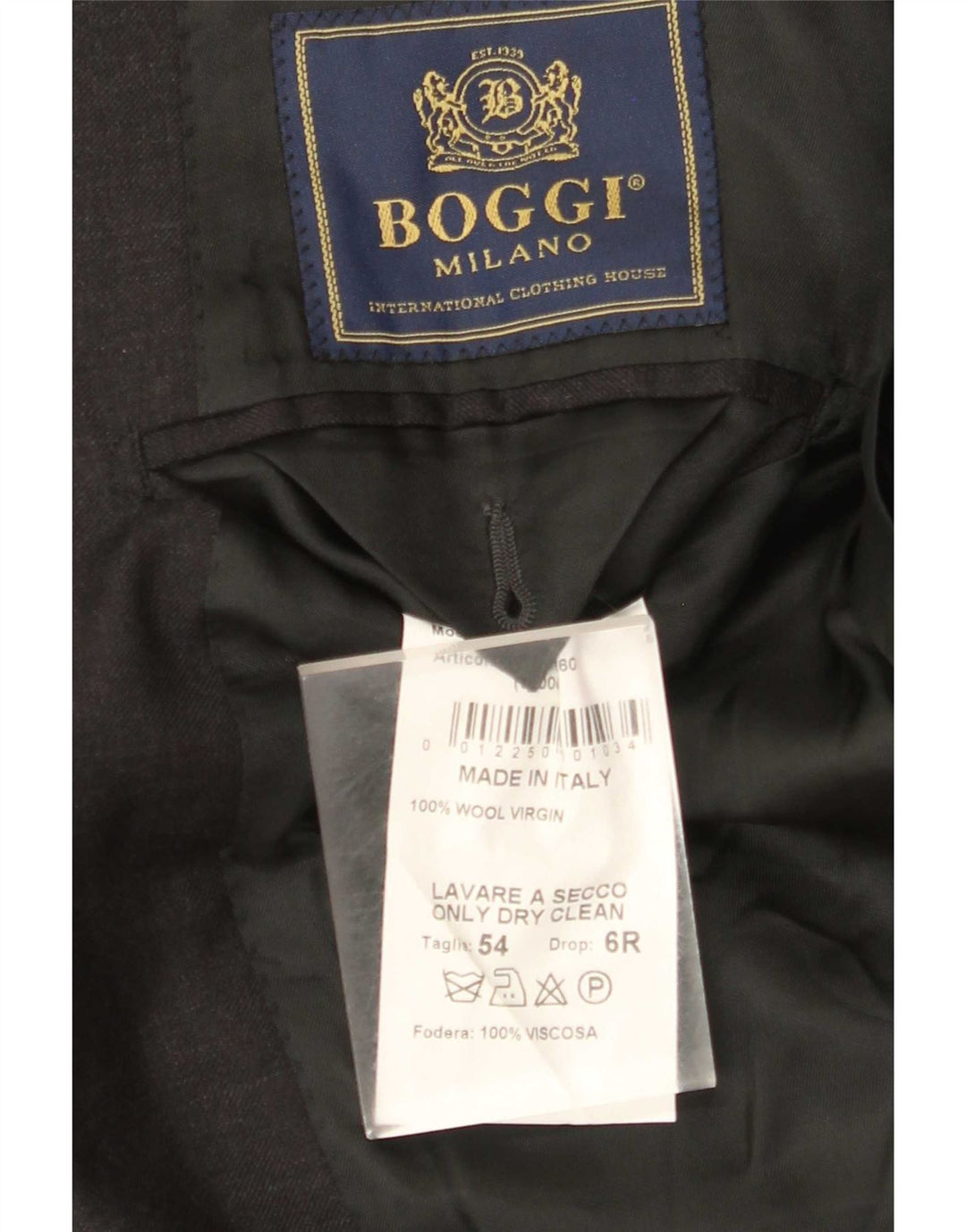 Мужской пиджак Boggi Milano на 3 пуговицах IT 54 2XL Серый Шерстяной