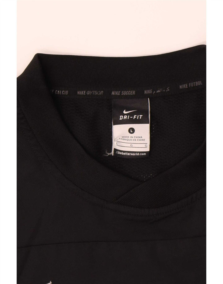 Мужской топ Nike Dri Fit с графическим рисунком и длинным рукавом, большой черный полиэстер с цветными блоками
