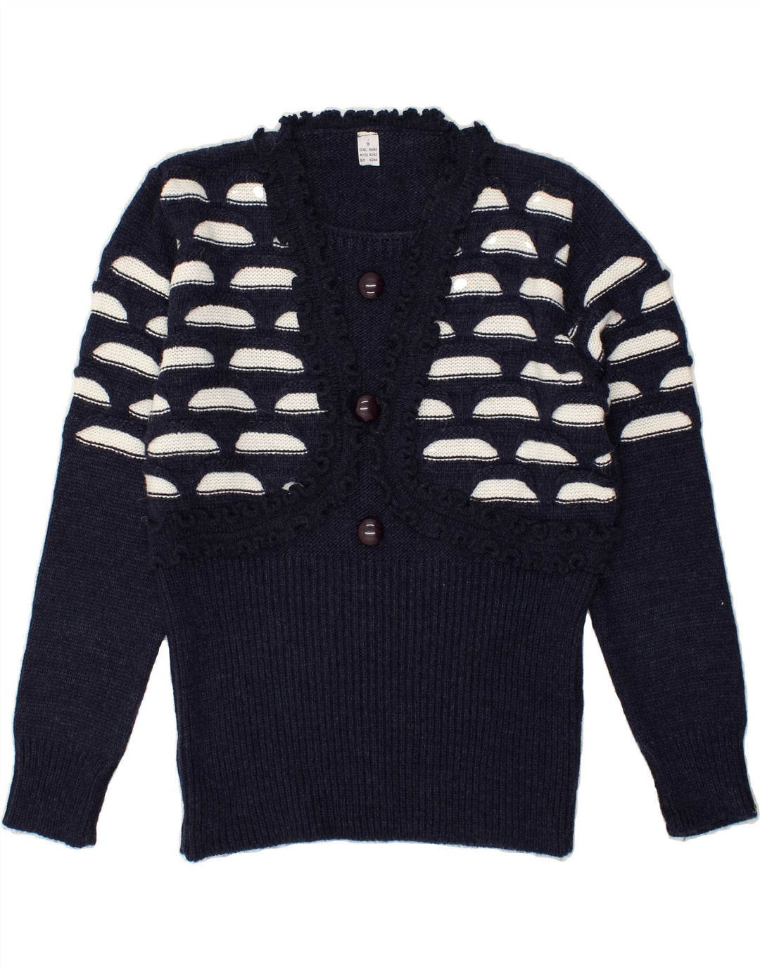 VINTAGE Womens Crew Neck Jumper Sweater EU 40/42 Medium Navy Blue | Vintage Vintage | Thrift | Second-Hand Vintage | Used Clothing | Messina Hembry 
