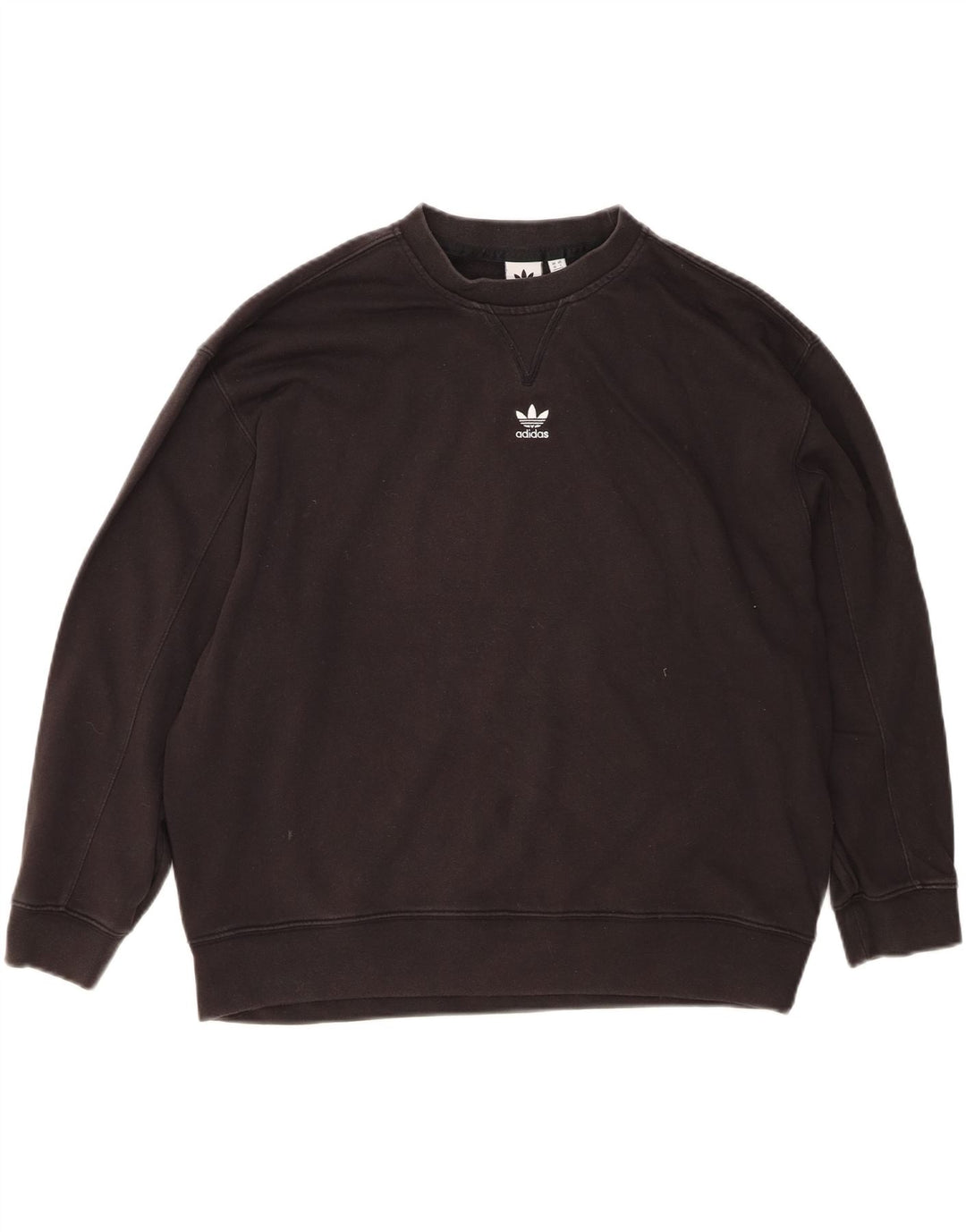 ADIDAS Womens Oversized Sweatshirt Jumper UK 10 Small Black Cotton