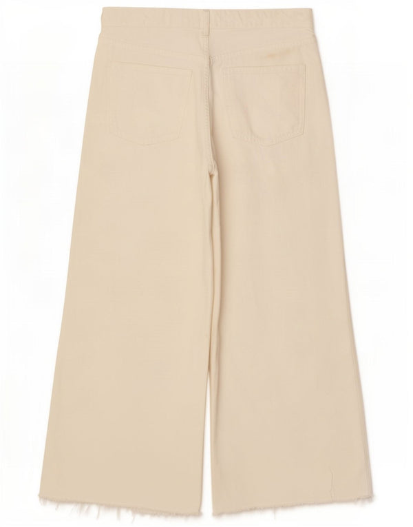 Женские укороченные широкие джинсы Zara EU 40 Medium W30 L25, белый хлопок
