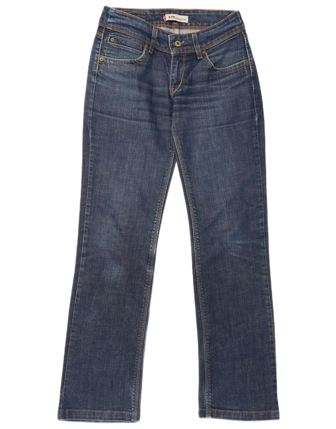 Женские прямые джинсы Levi's 570 W29 L30 синие, хлопок