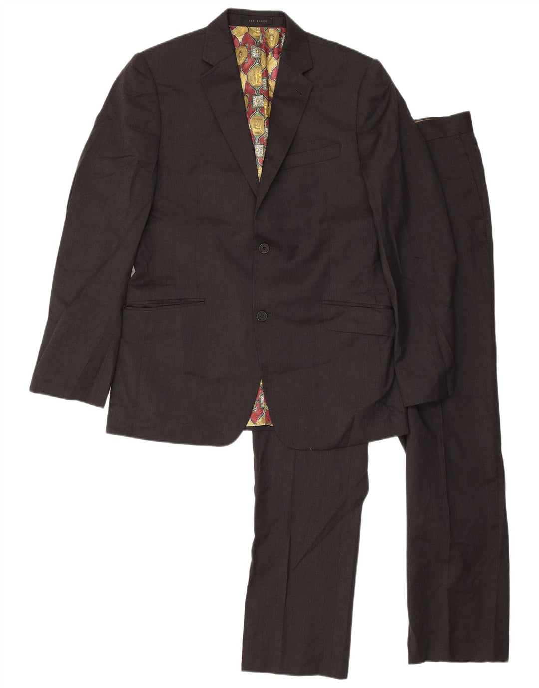 Мужской костюм-двойка с 2 пуговицами Ted Baker, Великобритания 40, большой W34 L31, серая шерсть