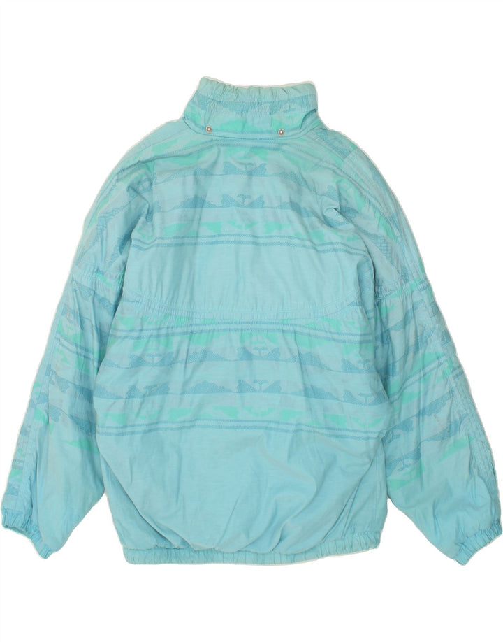 VINTAGE Womens Windbreaker Jacket UK 12 Medium Blue Striped Cotton | Vintage Vintage | Thrift | Second-Hand Vintage | Used Clothing | Messina Hembry 
