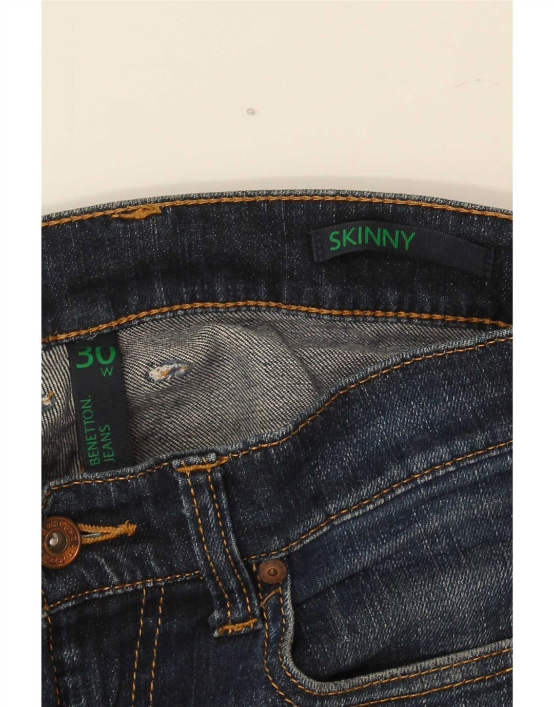 Мужские джинсы скинни Benetton W30 L32 синие