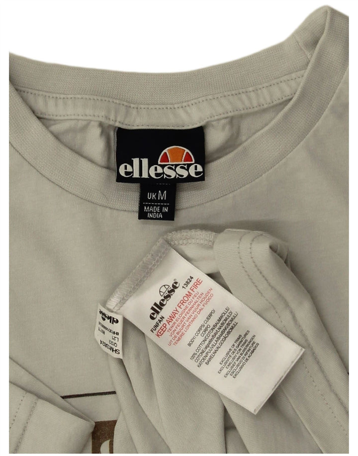 ELLESSE Мужская футболка с рисунком Топ среднего серого цвета, хлопок