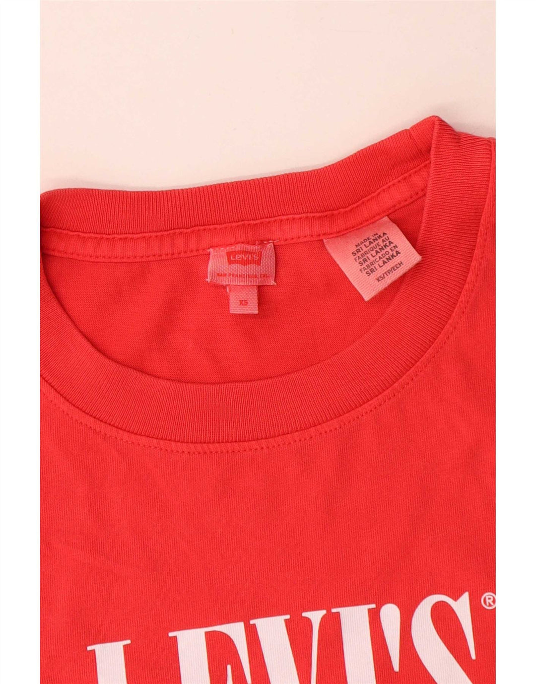 Женская футболка оверсайз с рисунком Levi's Top UK 6 XS Красный
