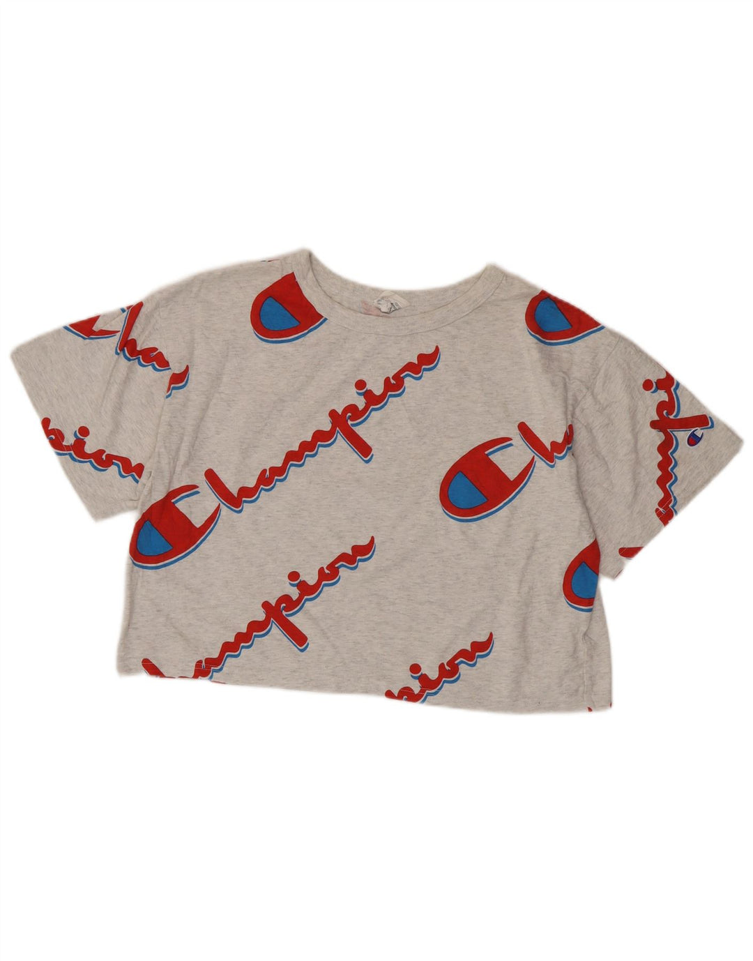 Женская укороченная футболка с рисунком CHAMPION обратного переплетения, UK 16, большой серый цвет