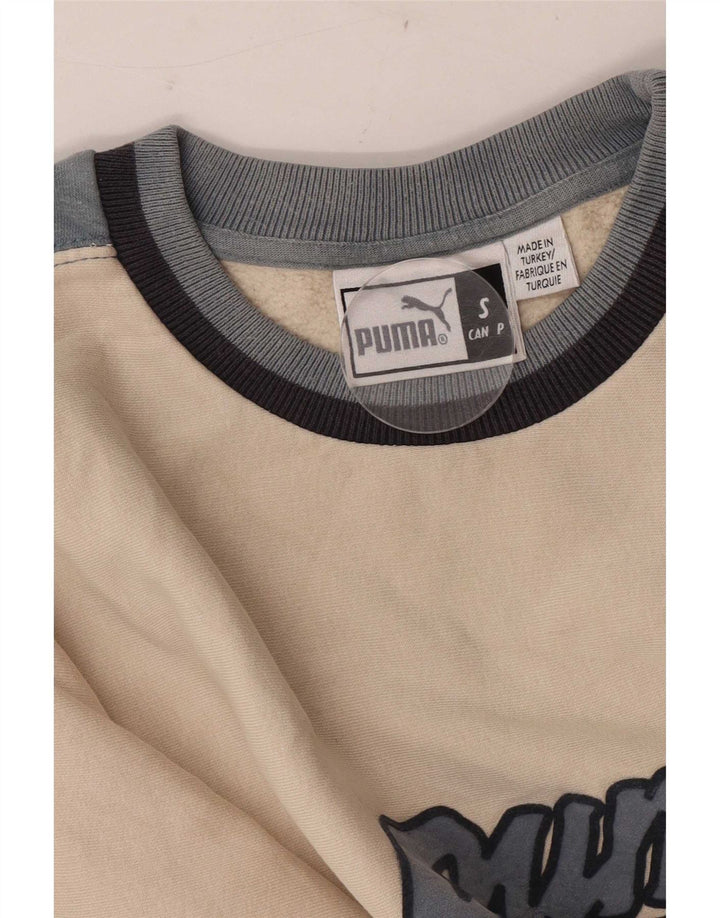 Мужской свитшот с рисунком Puma, маленький белый с цветными блоками