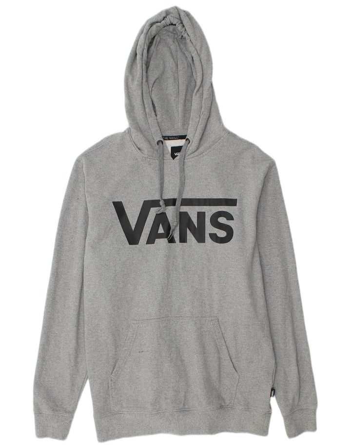 Мужской джемпер с капюшоном Vans, маленький серый, хлопковый в крапинку