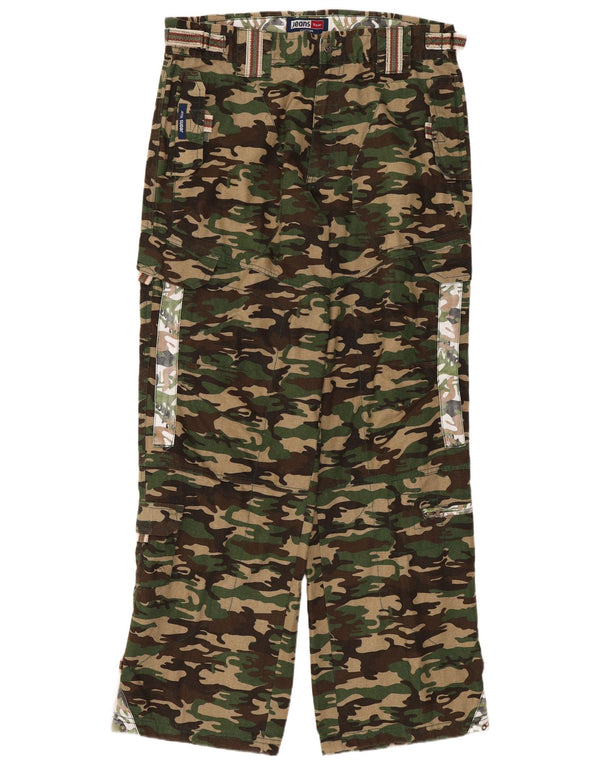 Винтажные мужские прямые брюки-карго W36 L32 цвета хаки, камуфляжный хлопок