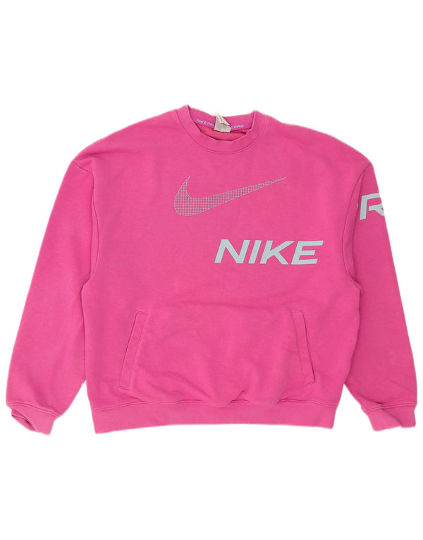 Женский джемпер большого размера с рисунком Nike UK 10, маленький розовый хлопковый джемпер