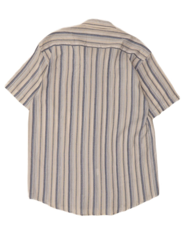 Винтажная мужская рубашка с коротким рукавом, размер 16 41, большая разноцветная полоска