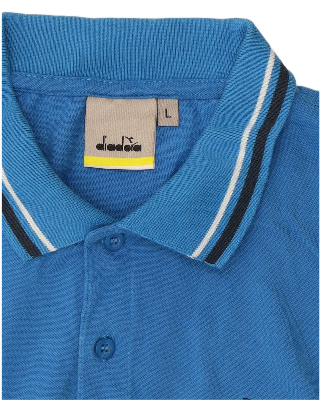 DIADORA Mens Polo Shirt Large Blue Cotton