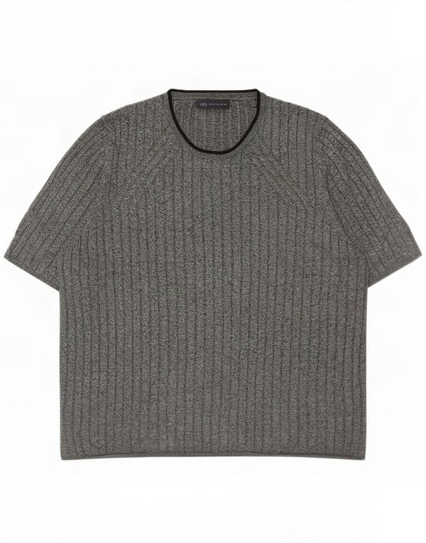 Женская футболка Marks & Spencer Top UK 22 3XL Серая вискоза с крапинками