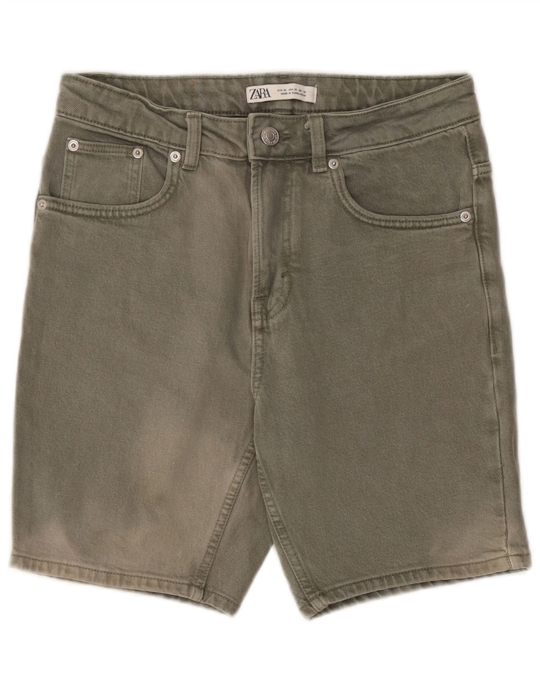 Мужские джинсовые шорты Zara EU 38 Small W30 Хаки Хлопок