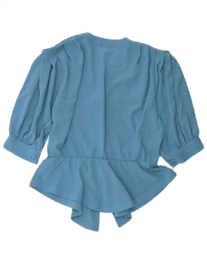 MARIO PUCCI CECCONI Женская рубашка-рубашка с коротким рукавом IT 42 Средний синий