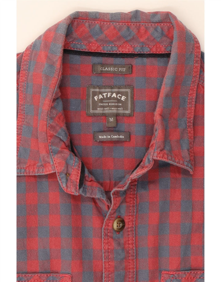 FAT FACE Mens Classic Fit Short Sleeve Shirt Medium Red Gingham Cotton Vintage Fat Face and Second-Hand Fat Face from Messina Hembry 
