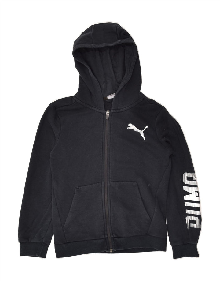 PUMA Boys Graphic Zip Hoodie Sweater 9-10 Years Black Cotton | Vintage Puma | Thrift | Second-Hand Puma | Used Clothing | Messina Hembry 