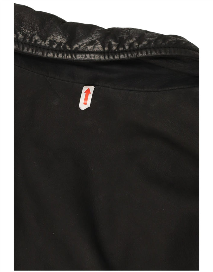 Винтажная мужская кожаная куртка UK 42 XL, черная кожа