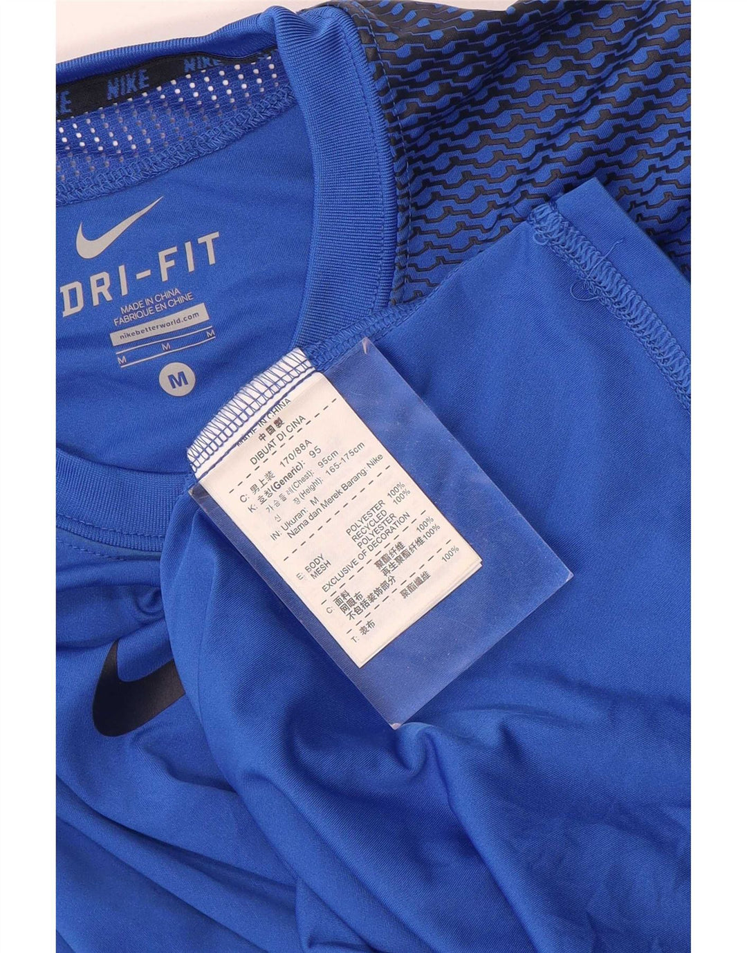 Мужская футболка Nike Dri Fit с графикой, верх, средний синий полиэстер