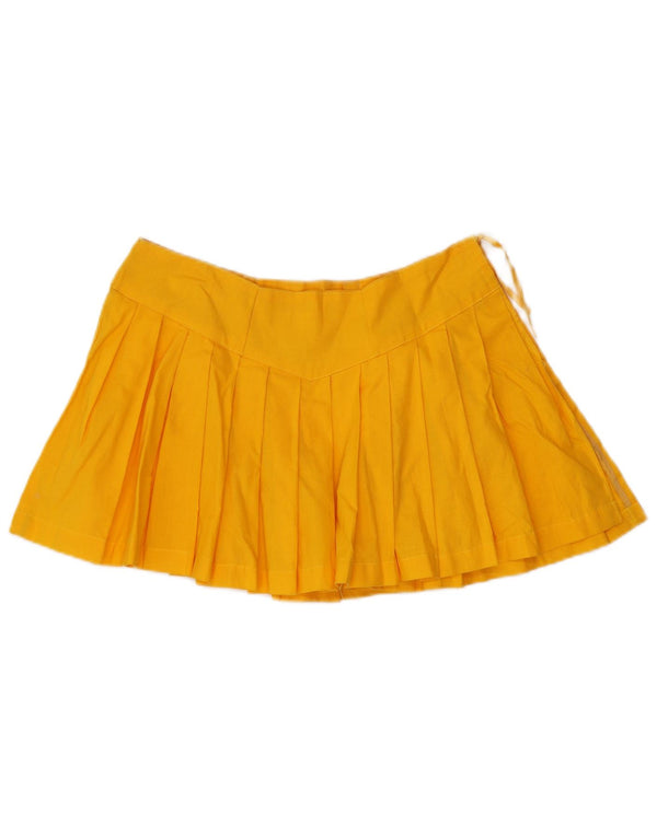 ВИНТАЖНАЯ женская мини-юбка со складками W30, средний желтый пляж