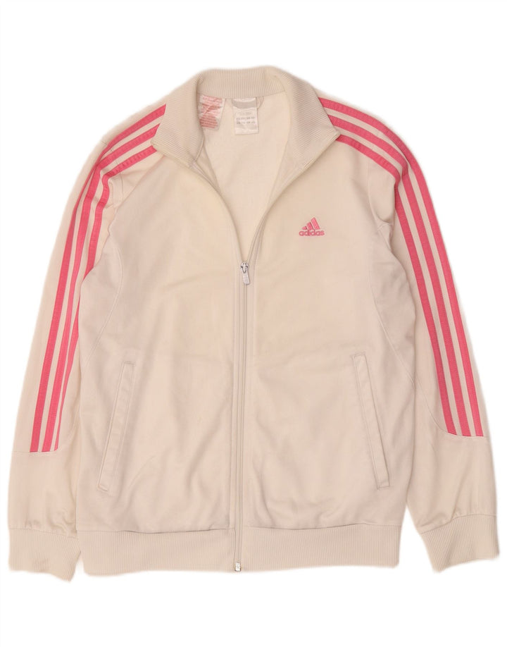Спортивный костюм Adidas для девочек, верхняя куртка 13-14 лет, белый полиэстер