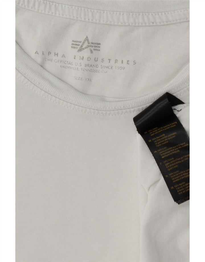 Мужская футболка Alpha Industries 2XL, белый хлопок