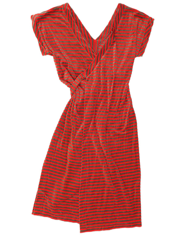 Mare Marvel Womens Robe Dress UK 10 Small Red Striped Cotton
