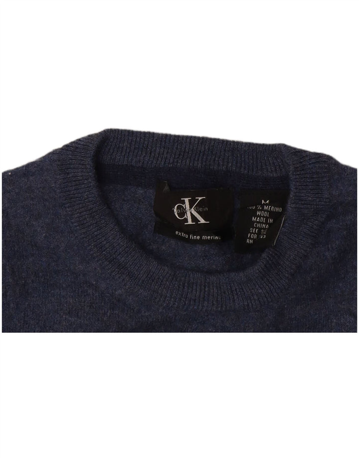 Женский джемпер с круглым вырезом Calvin Klein UK 12, средний темно-синий