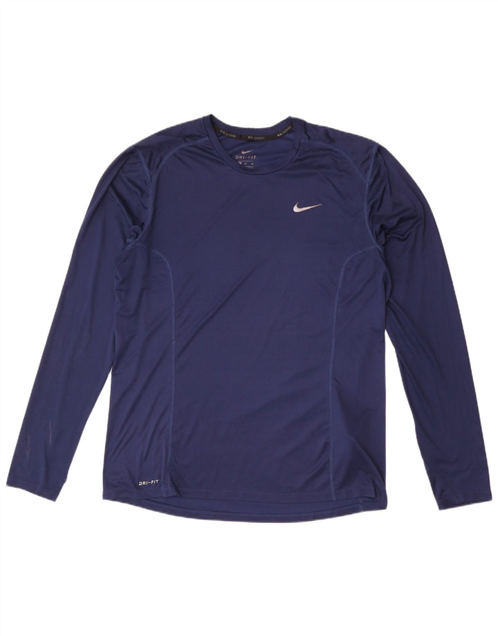 Мужской топ Nike Dri Fit с длинным рукавом XL, темно-синий, полиэстер