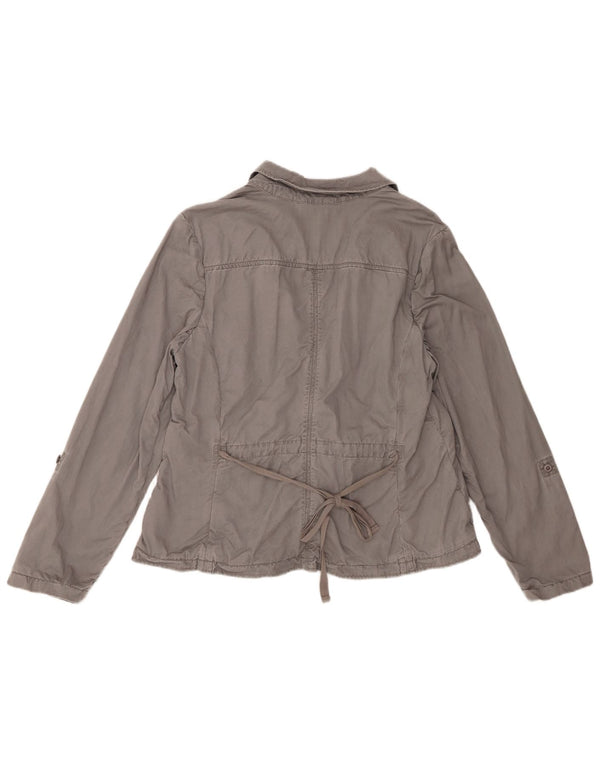 Женский пиджак Eddie Bauer на двух пуговицах, Великобритания, 18 XL, серый хлопок