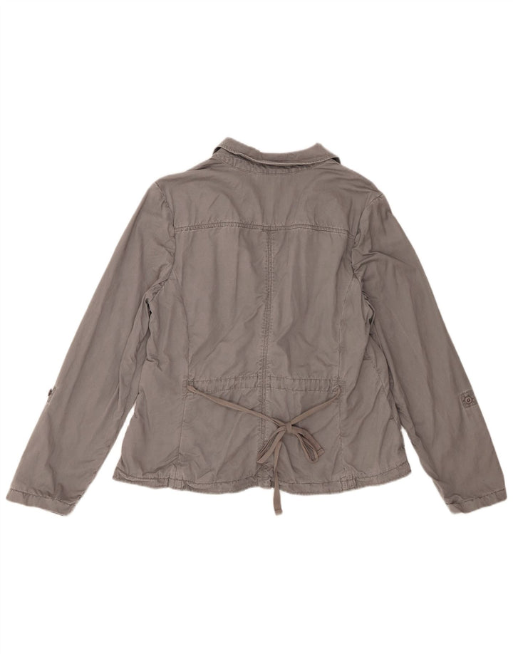 Женский пиджак Eddie Bauer на двух пуговицах, Великобритания, 18 XL, серый хлопок