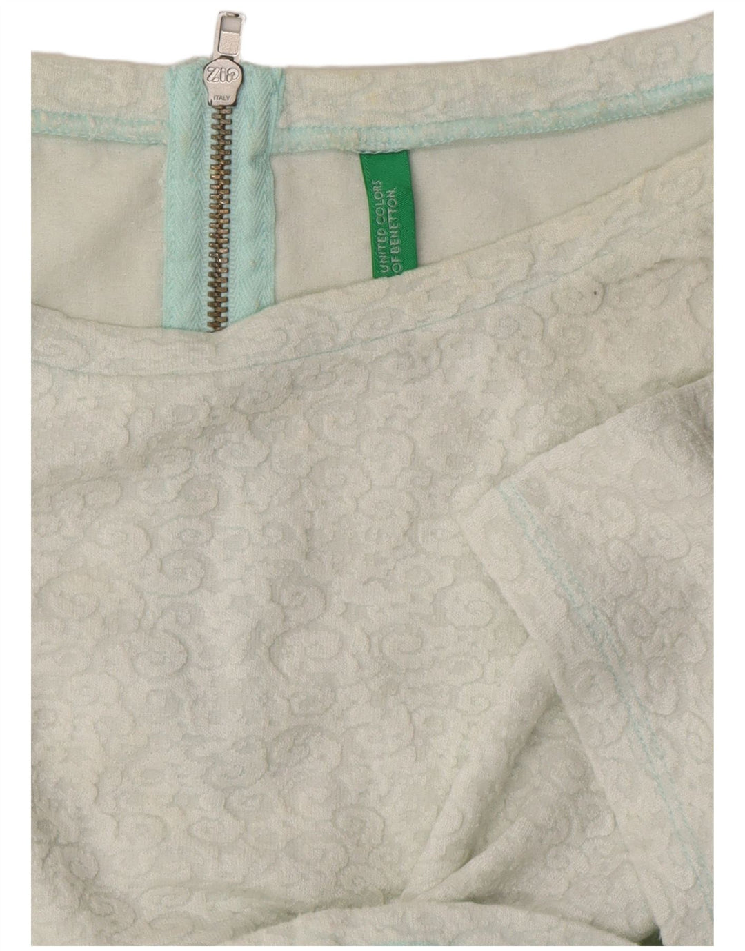 BENETTON Женская укороченная блузка UK 14 Средний Белый