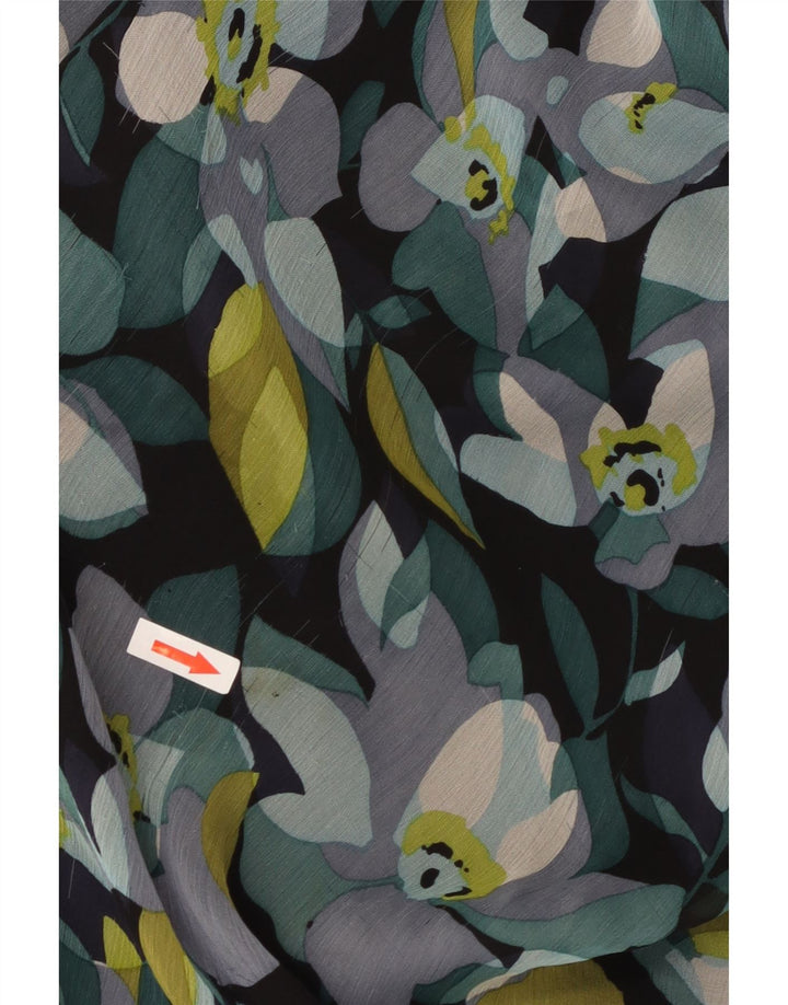 Женский сарафан Monsoon UK 12, средний черный, шелковый с цветочным принтом