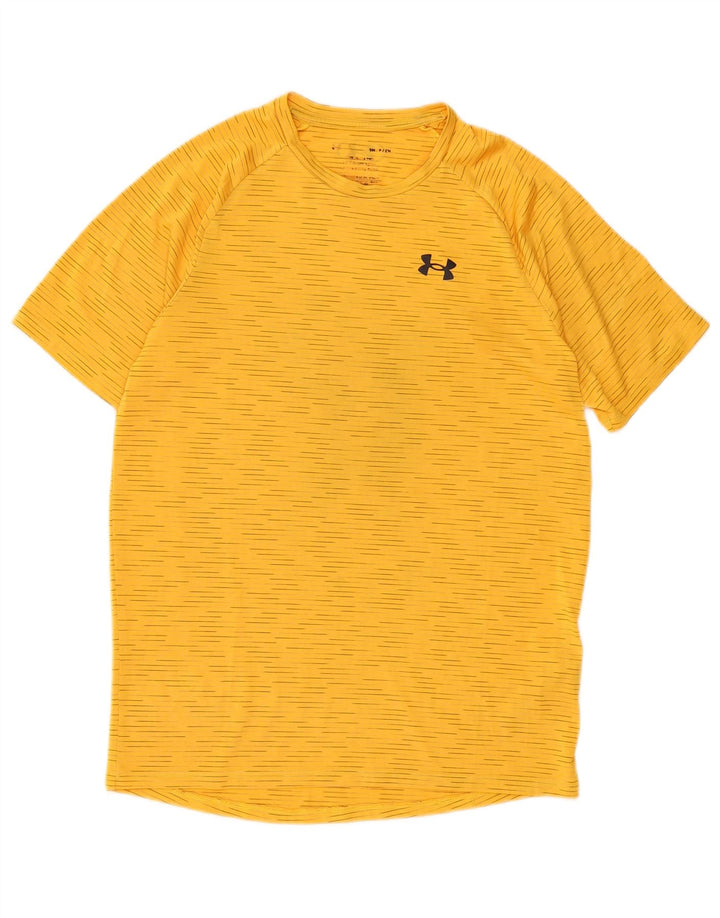 Мужская футболка Under Armour из полиэстера с маленькой желтой полоской