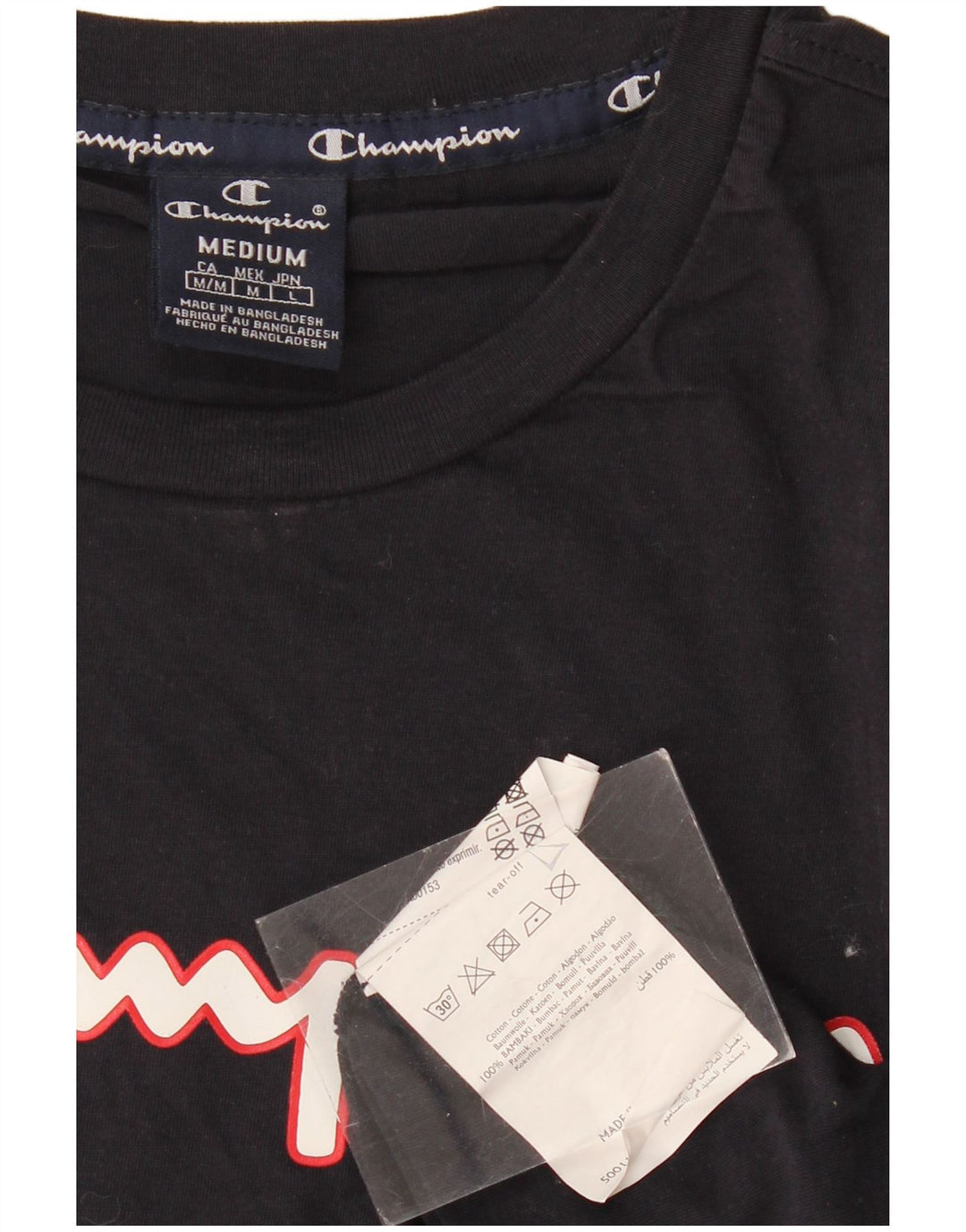 Мужская футболка с рисунком CHAMPION, топ среднего размера, темно-синий, хлопок