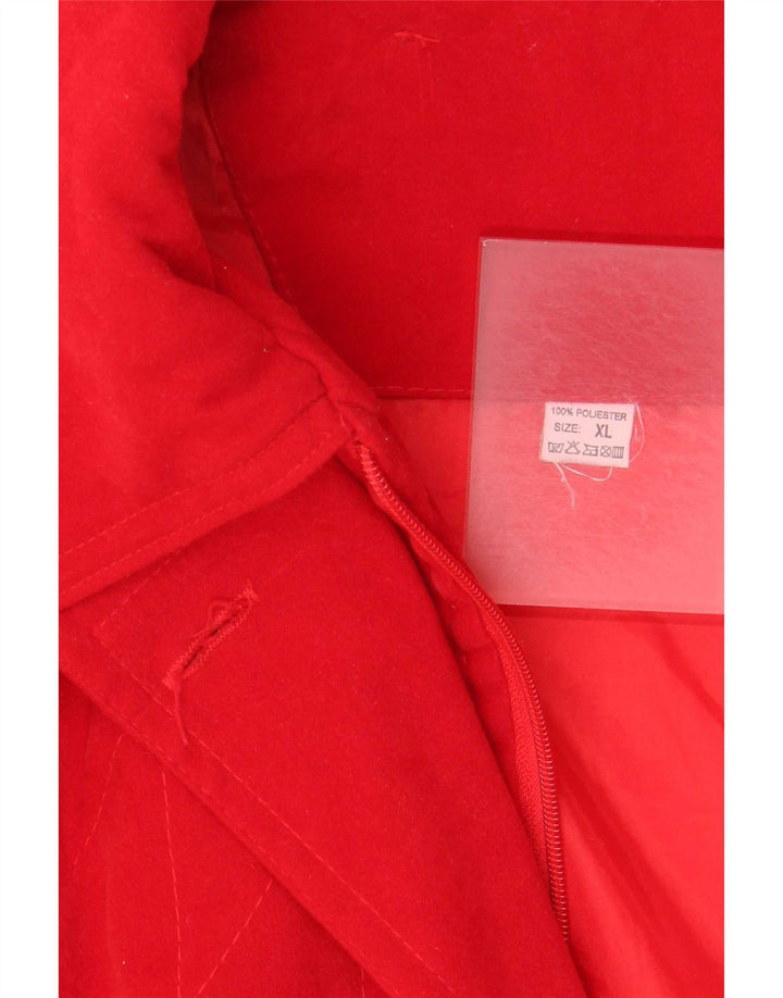 Винтажная женская оверсайз-парка с капюшоном, Великобритания, 18 XL, красный полиэстер