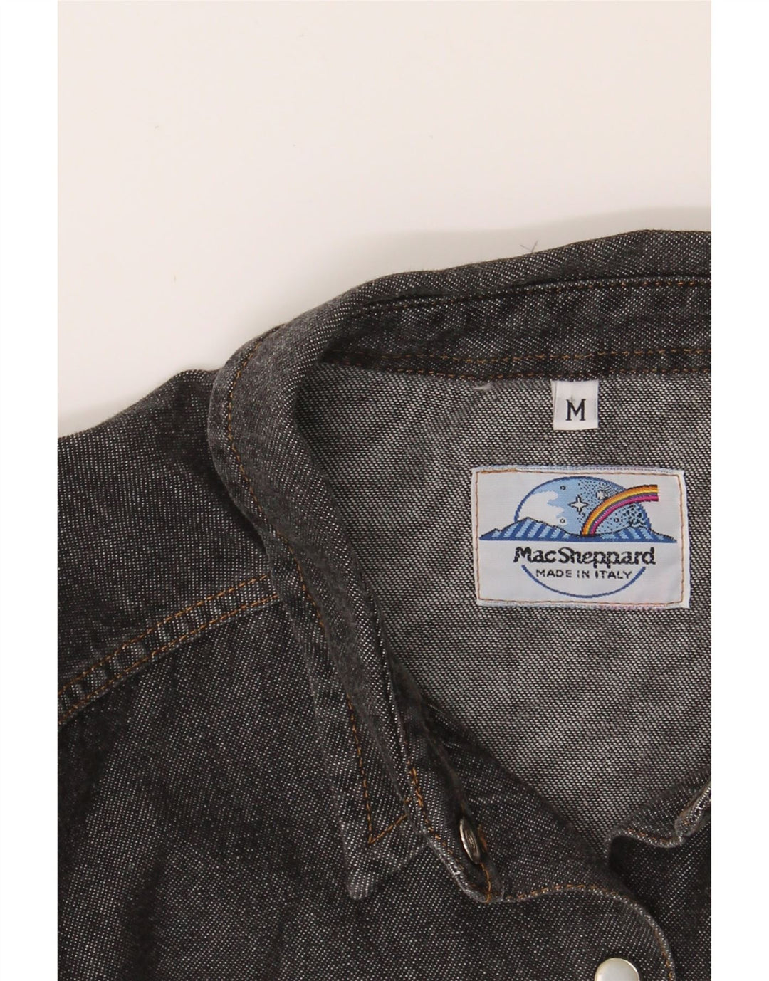 VINTAGE Womens Oversized Denim Shirt UK 14 Medium Grey Vintage Vintage and Second-Hand Vintage from Messina Hembry 
