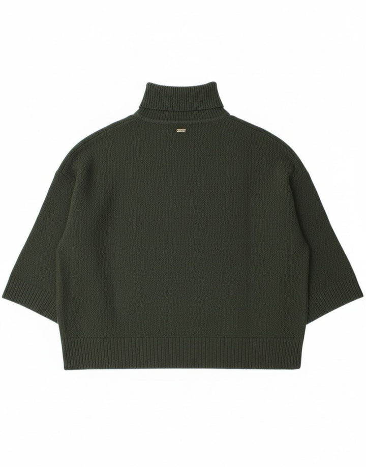 Женский джемпер Barbour Burne Cape с высоким воротником, свитер, Великобритания 14, средний зеленый цвет, шерсть