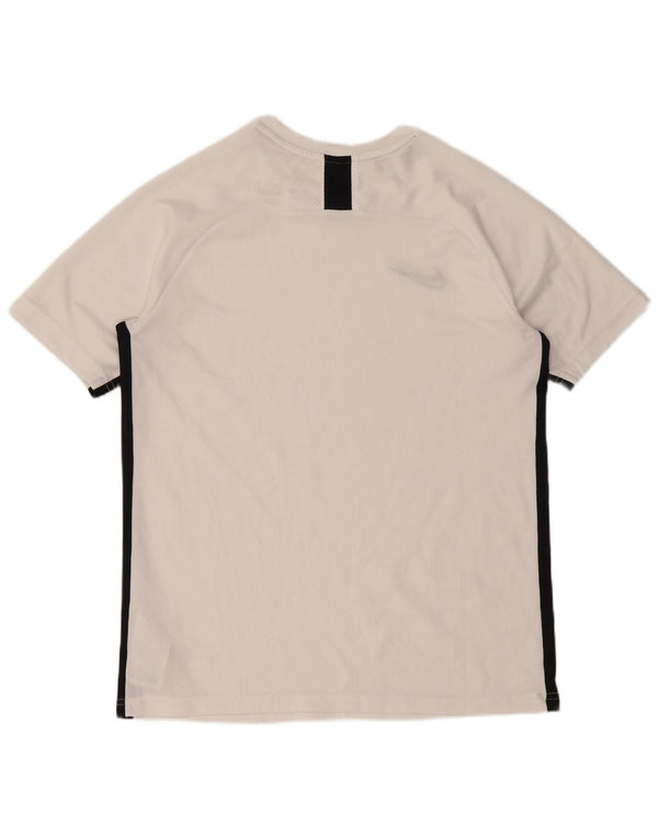 Футболка Nike Dri Fit для мальчиков, топ 13–14 лет, XL, белый полиэстер с цветными блоками