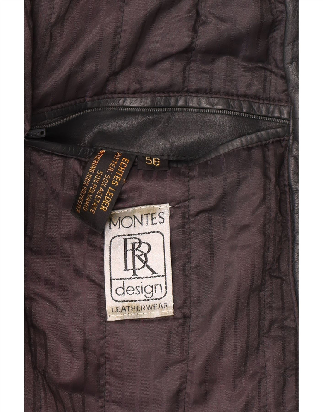 Montes Мужское кожаное пальто IT 56 3XL Черное кожаное