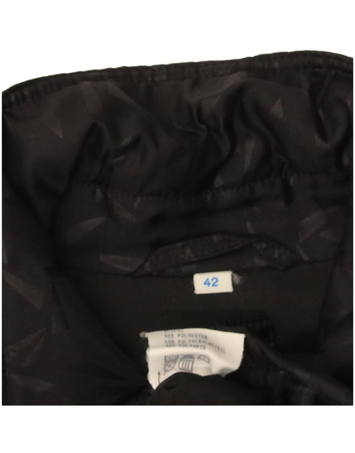 Винтажное женское пальто-ветровка оверсайз IT 42, средний черный с геометрическим узором