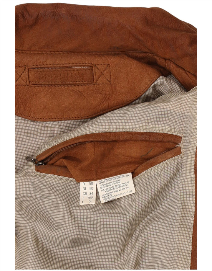 Мужская кожаная куртка свободного кроя Trapper UK 34 XS Коричневая кожа