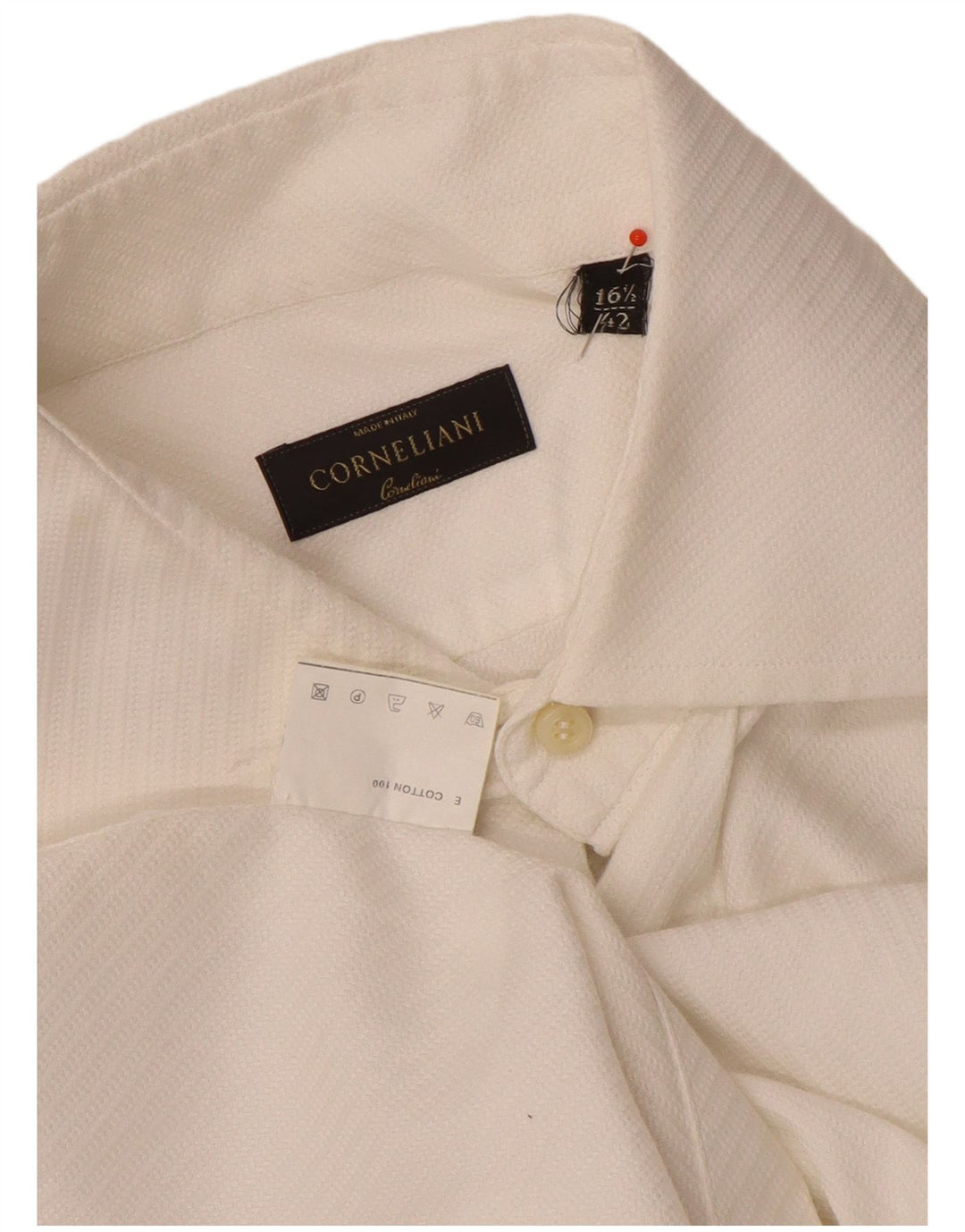 Мужская рубашка Corneliani, размер 42, 16, 1/2, большая, белая, хлопковая
