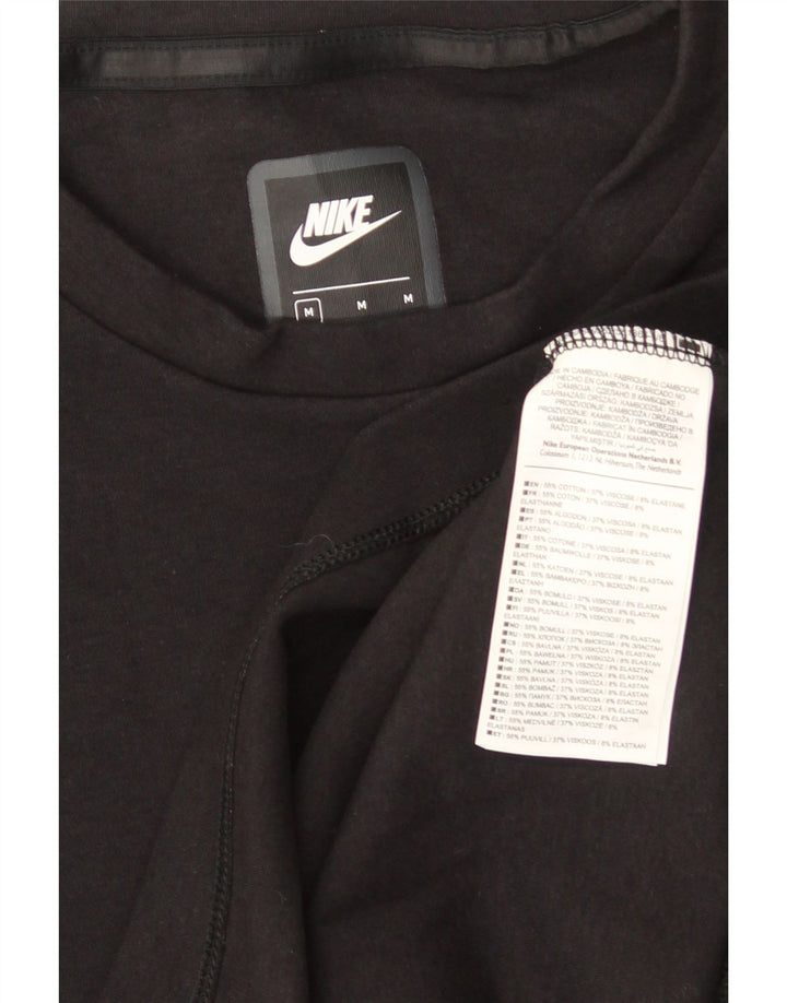 Мужской топ NIKE из хлопка с длинным рукавом среднего размера, черный