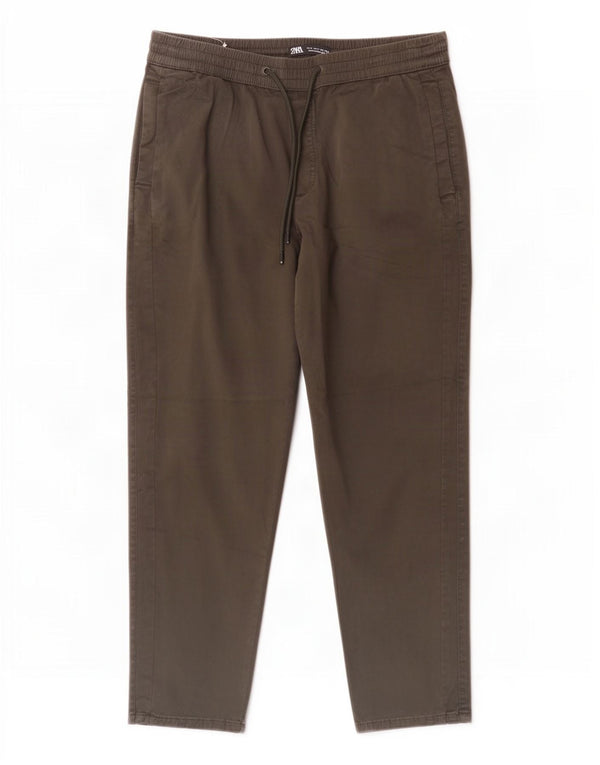 Мужские зауженные брюки-чиносы Zara Medium W31 L27, зеленый хлопок