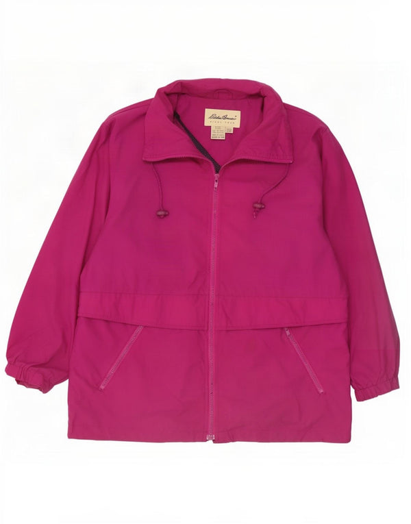 Женская дождевик свободного кроя Eddie Bauer UK 14, нейлон среднего розового цвета