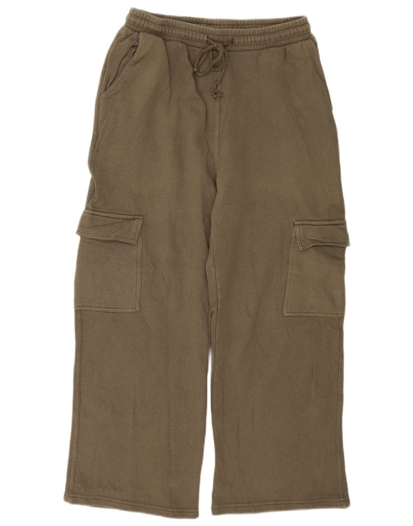 Женские спортивные брюки карго Zara UK 12, хлопок среднего цвета хаки
