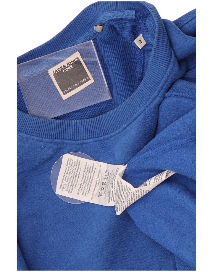 Мужской свитшот Jack & Jones, хлопковый джемпер среднего синего цвета
